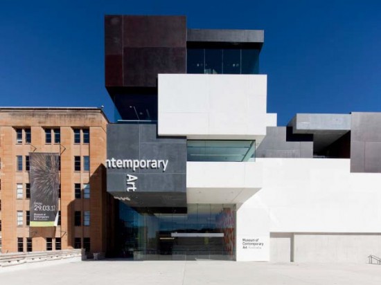 Exterior of the new MCA on Circular Quay West. Image courtesy and Museum of Contemporary Art, Sydney. Photograph: Brett Boardman.